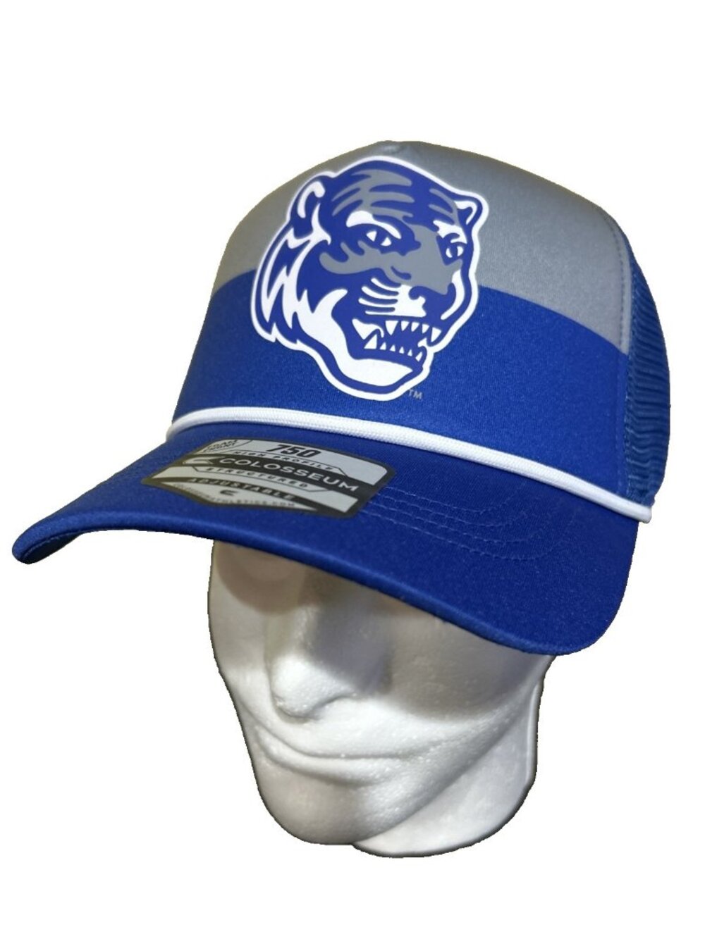 Memphis Tigers Colosseum Blue Mesh  Trucker SnapBack Hat Cap